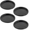 Focenat 4 Piezas Portavelas de Hierro, Soporte Velas Soporte para Velas Pequeñas, Bandeja Portavelas Decoracion Negro, Candelabro Redondo para Velas de Pilar Mesa Decoración Hogar Fiestas Navidad Boda