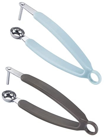 OKUMEYR 2pezzi Snocciolatore per Ciliegie e Datteri Rossi Design Semplice e Pratico in Acciaio Inossidabile e Gadget da Cucina Blu Lago