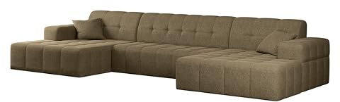 Friderik BALIA hörnsoffa U 350 cm – lyxig och bekväm U-formad soffa för ditt vardagsrum, material Neve 17)
