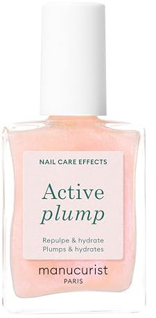 Manucurist Active Plump - Smalto per unghie Idratante per la cura delle unghie - Repellente Ultra-Glossy: Collagene - Smalto per unghie Rosa Perlato per un Bombato Naturale - Di Origine Biologica