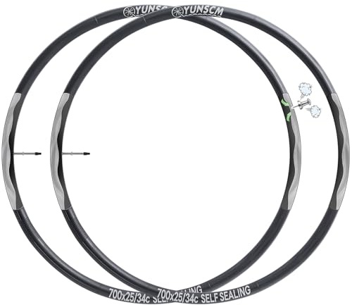 YunSCM 2PCS 25/32-622 Anti-crevaison 700C Chambres à air 700X25/32c FV60mm Valve Prévention et Réparation Compatible Route/Ville/Vélo de Chambre à air 700x25C 700x28C 700x30C 700x32C