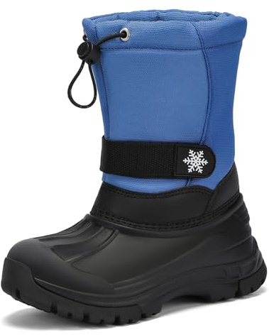 koppu Boys Girls Snow Boots Kids' Waterproof Snow Boots for Winter Slip Resistant Cold Weather Shoes(Toddle 8) blue