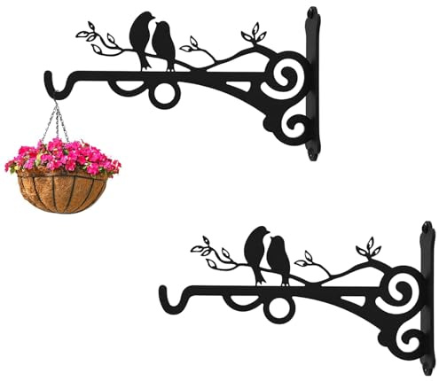 CUVZORA 2pcs Support de Suspension pour Plantes Extérieur, avec Vis et Ancres Incluses, Crochets Mural Résistants et Anti Rouille, Idéal pour Jardinières, Pots Suspendus et Décoration de Balcon