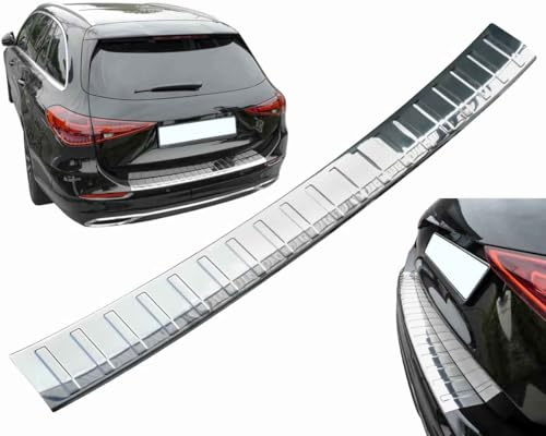 Protecteur de pare-chocs arrière compatible avec Mercedes Classe C | S206 | T-Modell - à partir de 2021 + acier inoxydable chromé protection pour bord de coffre de chargement