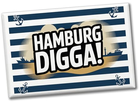 Hamburg Digga! Souvenir Souvenir Magnet Reiseerinnerung Souvenir Magnet mit lustigem Spruch