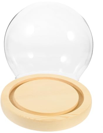 Zerodeko Espositore in Vetro Trasparente Con Base in Vetro Per Fiori Eterni in Per Oggetti Da Cupola Rettangolare Per Decorazioni e