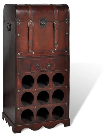 EMYRLXQW Armoires et rangements – Casiers à vin en bois pour 9 bouteilles avec armoires de rangement et étagères à vin