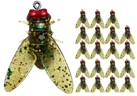 Ounfhtrttk Cebo de Pesca con Mosca Biónica Amarilla, Señuelo Cebo de Pesca con Mosca Biónica con Señuelo para Insectos