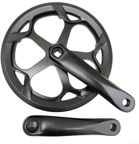 MKTOLHUS Hopfällbar för cykel vevsats 152 mm aluminiumlegering kedjering 32T 48T direkt passform ersättningsdel aluminiumlegering kran, elektrisk cykelkran, kompakt för cykel vevparti (52T)