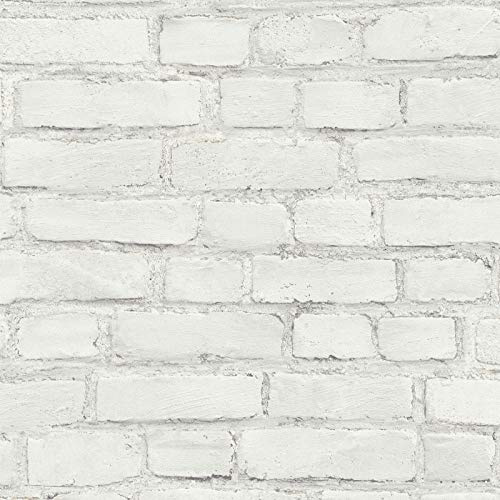 Papier peint brique blanche | Papier peint entrée & couloir 374142 | Papier peint intissé blanc | Papier peint imitation brique blanche