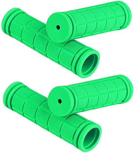 All-Pie 2 Pairs Bicycle Handlebar Bike Non-Slip Rubber Mushroom Grips for BMX MTB Road Mountain Kids Boys Girls (Green)