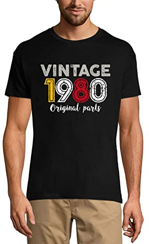 Homme Tee-Shirt Pièces d'origine 1980 – Original Parts 1980 – 46 Ans T-Shirt Graphique Idée Cadeau 46e Anniversaire Vintage Année 1980 Nouveauté Noir Profond 4XL