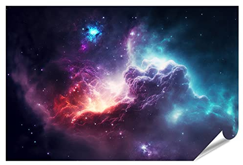 islandburner XXL Bild Poster Nebel Galaxien Weltraum Endloses Universum Magie Abstrakte Ansicht Planet Sterne Premium Bilder Fotodruck IYDO-PGR