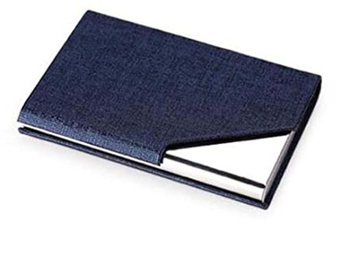 FLaig Visitenkartenhalter Metall Aluminium Kartenetui PU Leder Brieftasche Stil Business ID Kreditkartenetui for Damen und Herren Mode Visitenkartenetui Visitenkartenständer Ständer (Color : Blu)