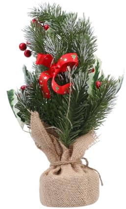 RORPOIR Mini-Weihnachtsbaum Rot Christbaumschmuck Kreativ Weihnachtsbaumtopf Dekorativ Weihnachtsdeko-Accessoire Für Schreibtisch Mini-Weihnachtsbaum Für Fensterbrett Und Bücherregal