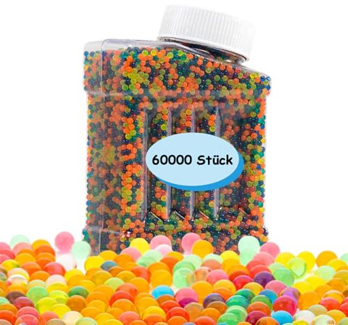 Wasserperlen Gelperlen, 60000 Stücke Bunte Perlen für Vase Pflanzenfüller | Ungiftig Nicht Brennbar Gelperlen, 60000 Stücke Bunte Perlen, 7-8mm Wasserperlen Für Kinder, Wiederverwendbar Water Beads