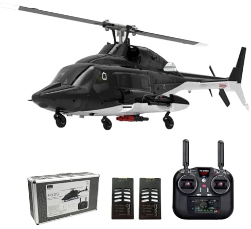 F02S Airwolf RC Helicopter – 1/34 Scale 8CH GPS Brushless Remote Control Helicopter with 6G Stabilisation, Altitude Hold & Return-to-Home (RTF, 1–4 Batteries)