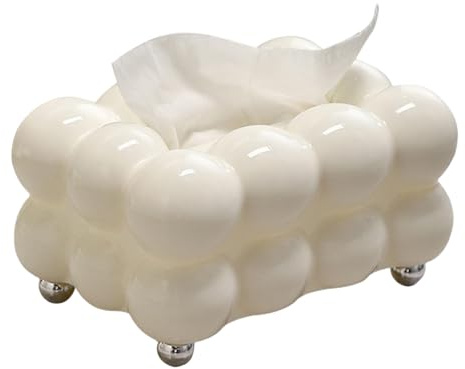 Taschentuchbox Bubble - 10×13×19.5CM Zuckerwatte Tissue Box, Box Für Kosmetik- & Taschentücher, PP Kreativ Dekorative Taschentuchbox, Für Zuhause, Büros, Badezimmer, Wohnzimmer, Schlafzimmer