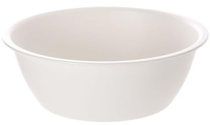 ANKROYU Cuenca de lavado de cara de forma redonda de plástico engrosado tazón de lavado de color blanco cremoso para el dormitorio de la casa Tamaño compacto de peso ligero (S)