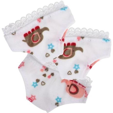 ibasenice 3 pièces Lot de sous-vêtements Blancs pour Poupée Culottes Réutilisables Accessoires Vêtements Poupée Miniatures pour Jeux et Cadeaux