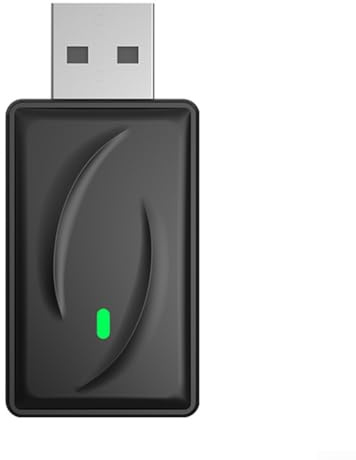 Qualoramall Adattatore wireless e automatico per autoradio cablate USB-A USB-C Dongle con connettività WiFi Compact 48.5mm Black AI Box per iPhone Veicolo
