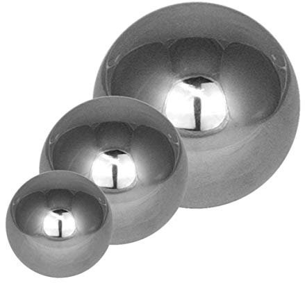 Gebrüder Lomprich Edelstahlkugeln B-Ware 3 Stück je 1x Durchmesser 8cm, 13cm, 18cm