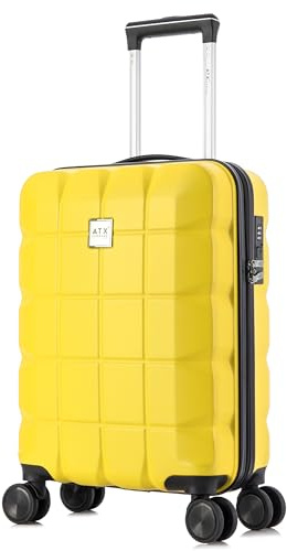 ATX Luggage 55x36x20cm Cabin Suitcase Super Lightweight Small Suitcase Approved for 100+ Airlines Including EasyJet, Ryanair, British Airways & Virgin Atlantic (Yellow, 21Inches, 33Liter)