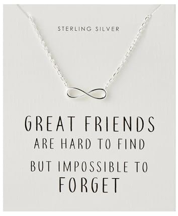Philip Jones Sterling Silver Infinity Friendship Quote Necklace