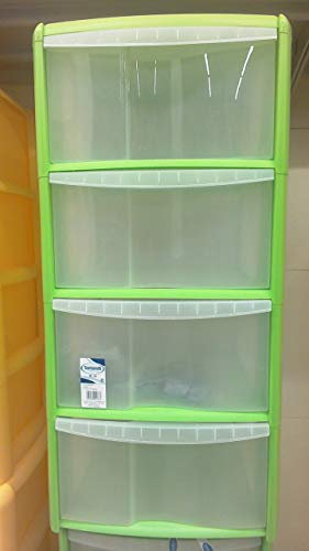 CASSETTIERA PLASTICA TONTARELLI 4 CASSETTI MOD. BAMBU' VERDE ACIDO