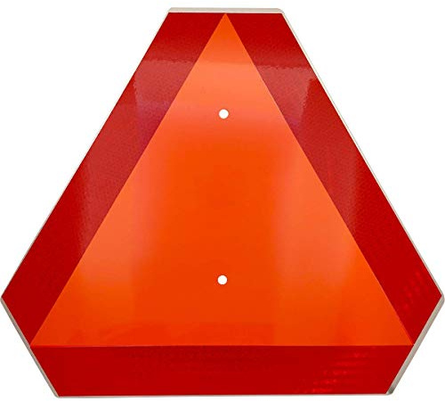 Slow Moving Vehicle Sign,Slow Moving Vehicle Triangle Sign,Aluminum 14x163M Reflective for Golf Cart