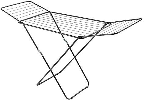METALTEX Vulcano Black-Tendedero Acero Con Alas 18m. y Recubrimiento Epoxy, Negro, 18 m