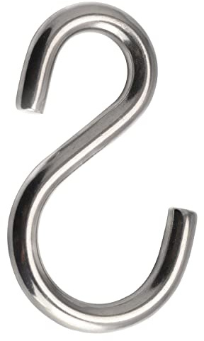 FASTON® S-Haken Asymmetrisch 4 mm Edelstahl A2 V2A (5 Stück) Kleiderhaken Küchenhaken Kleiderbügel S-förmiger Haken