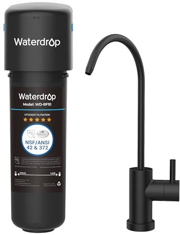 Waterdrop 10UB Système de Filtre à Eau Sous Évier avec Robinet Dédié, 11000 Gallons de Filtration d'Eau de Grande Capacité, Certifié NSF/ANSI 42, Réduit 99,99% le Plomb, le Chlore, le Mauvais Goût