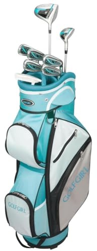 Golf Girl FWS3 Ladies Petite Golf Clubs Set with Cart Bag, All Graphite, Left Hand, Teal