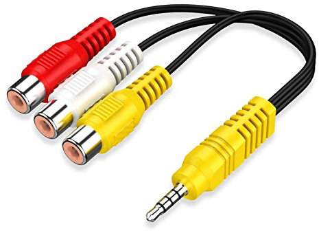 Funcylande 3.5MM to 3 Cable for TV, Video Component AV Adapter Cable, for TV set power amplifier set-top box
