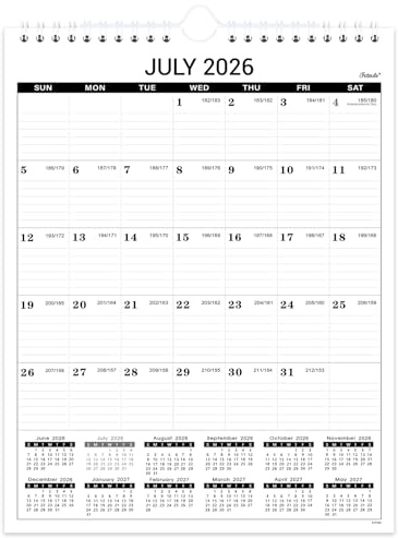2026-2027 Wall Calendar - 18-Month Wall Calendar from July 2026 to June 2027, 11.4 x 14.6, Vertical Monthly Calendar 2026-2027, Twin-Wire Binding, Perfect for Planning Your Home and Office