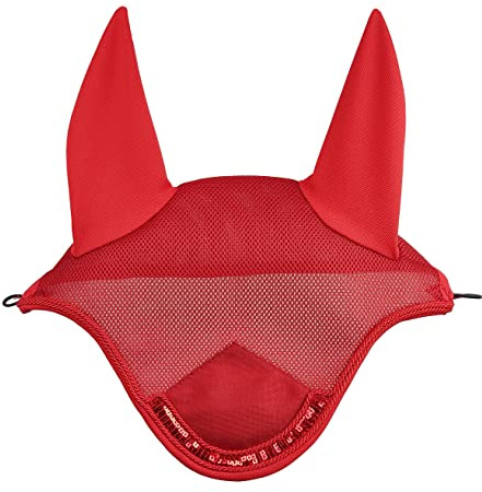 Horsenjoy Fliegenhaube Shine Schutzhaube Fliegenschutz (Full, rot)