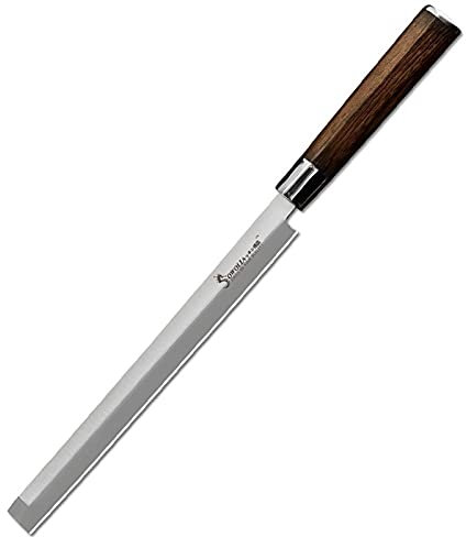 Couteau de sushi japonais Couteau à saumon en acier inoxydable de carbone 9 Extra Long Trauquer Razor Sarg Sashimi Couteaux de cuisine Couteau de cuisine