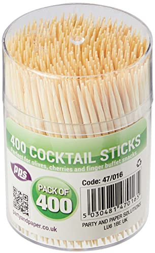 PPS 400 palillos de madera para cócteles de 6,5 cm, para casa, cocina, bares
