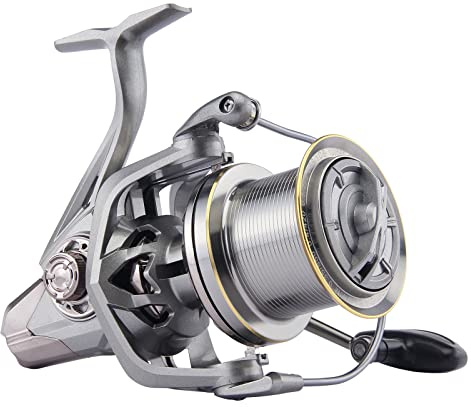 Haut Ton HT-NGK-10000 Moulinet de pêche 8000/9000/10000/12000/14000, 17 + 1BB avec Cadre en Graphite, Rapport d’engrenage 4,8:1, traîne maximale de 25 kg, Poissons d'eau salée en côte et en Haute mer