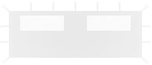Tidyard Pavillon-Seitenwand mit Fenstern Partyzeltwand Seitenwand für Rank Pavillon 6x2 m Weiß