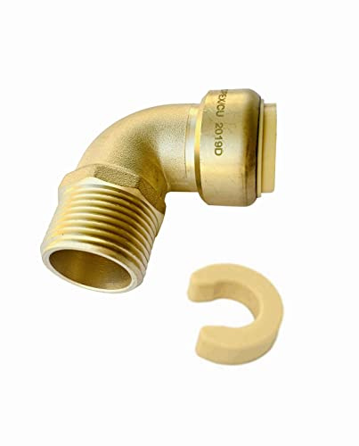 EFIELD Push fit fittings 3/4 Inch x 3/4 Inch Male NPT Threaded Elbow Push to Connect Pex Copper, CPVC with a Disconnect Clip Tool,(PF121)