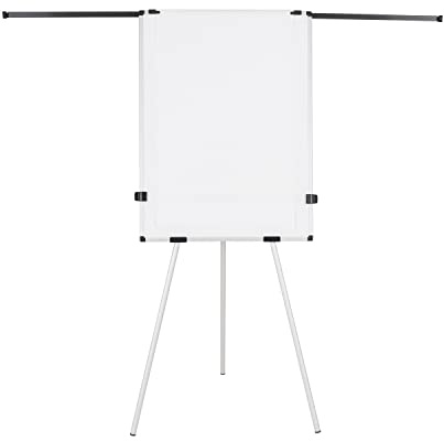 Bi-Office Earth Kyoto Dreibein-Flipchart mit Papierrolle, Magnetisches Flipchart mit zwei ausziehbaren Verlängerungsarmen, 70 x 100 cm, trocken abwischbare lackierte Stahloberfläche, Aluminiumrahmen