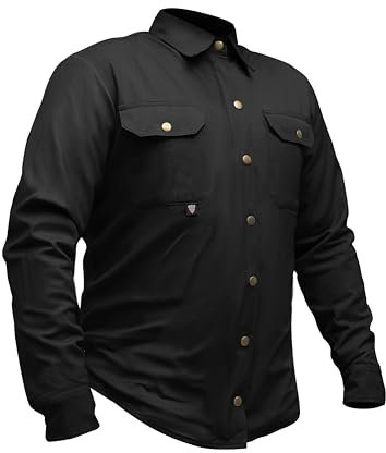 GREAT BIKERS GEAR – Herren-Motorradhemd, komplett verstärkt mit schützendem Aramid-Futter, Motorradbekleidung mit kostenlosen CE-Protektoren