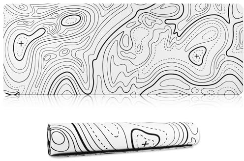 HoYiXi Tapis de Souris,Texturée Résistant à Usure Lavable,Tapis de Souris antidérapant,Convient pour Les Jeux, la Maison et Le Bureau, XXL Mouse Mat 800 x 300 x 3MM,Blanc