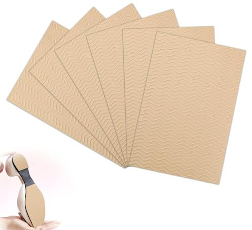 6 Stück Rutschfeste Sohle, PARFCO Gummisohlen zum Aufkleben, Aprikose Anti Rutsch Sohle Pads für Schuhe, Weich Schuhsohlen Protektoren, Rutschhemmung und Geräuschreduzierung