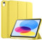 Vobafe Case for iPad (A16) 11th 10th Generation Case (Model: 2025/2022, 11/10.9 Inch), Flexible TPU Back & Trifold Stand, Protective Cover with Pencil Holder, Auto Wake/Sleep, Yellow