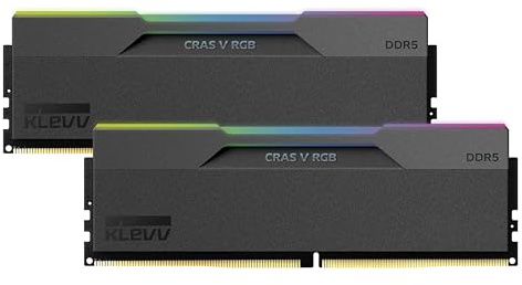 KLEVV CRAS V DDR5 RGB 48GB (2X 24GB) 6000MHz CL30 Kit RAM Gaming XMP 3.0 ad alte prestazioni Overclocking 30-36-36-76