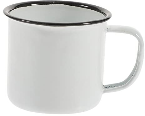 OUNONA Trinkbecher im Vintage Stil Weiß Leicht zu Reinigen und Platzsparend Retro Teetasse und Wasserbecher für Büro und Café Praktischer Heimpokal