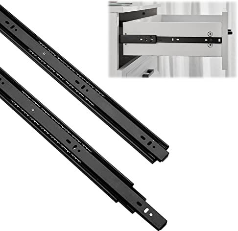 SWAYVES Robuste Schubladenführungen,Dämpfte Schubladenführungen Mit Kugellager, Schubladenführungen Mit Vollauszug, Schubladenschiene/Black/25Cm